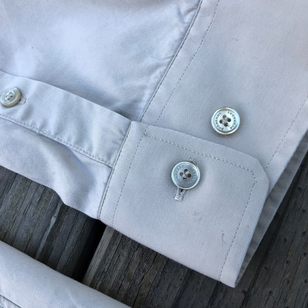 Burberry London Men Shirt Button Down Beige Casual - Picture 5 of 8